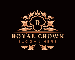 Luxury Crown Leaf logo design