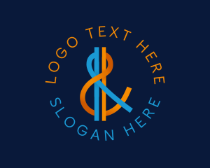 Sign - Ampersand Line Knot logo design