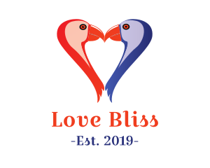 Love - Bird Love Kiss logo design