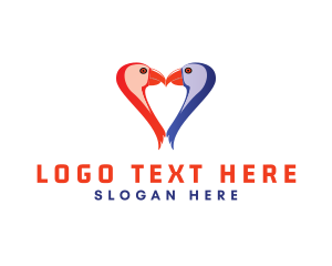 Love - Bird Love Kiss logo design