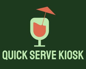 Kiosk - Cocktail Beach Glass logo design