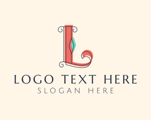 Typography - Vintage Jeweler Letter L logo design