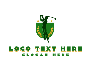 Golfer Wreath Tournament logo design