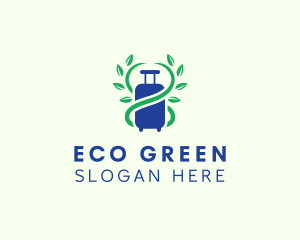 Biodegradable - Leaf Vine Luggage Travel logo design