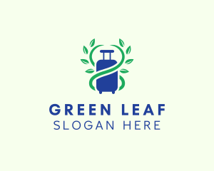 Leaf Vine Luggage Travel logo design