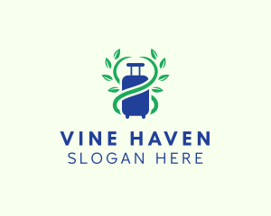 Leaf Vine Luggage Travel logo design