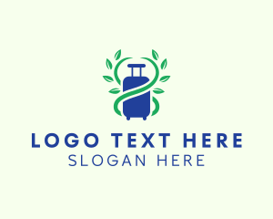Suitcase - Leaf Vine Luggage Travel logo design