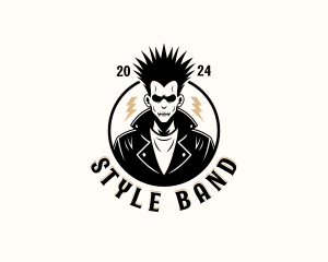 Punk Rockstar Man logo design