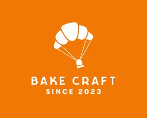 Croissant Bakery Parachute  logo design