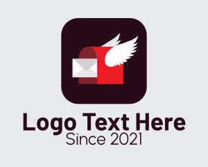 Postal Office - Flying Mailbox App logo design