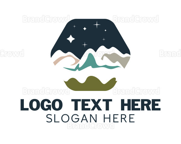 Mountain Scenery Camping Logo