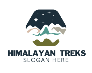 Mountain Scenery Camping  logo design