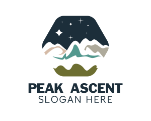 Climb - Mountain Scenery Camping logo design