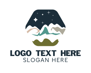 Volcano - Mountain Scenery Camping logo design
