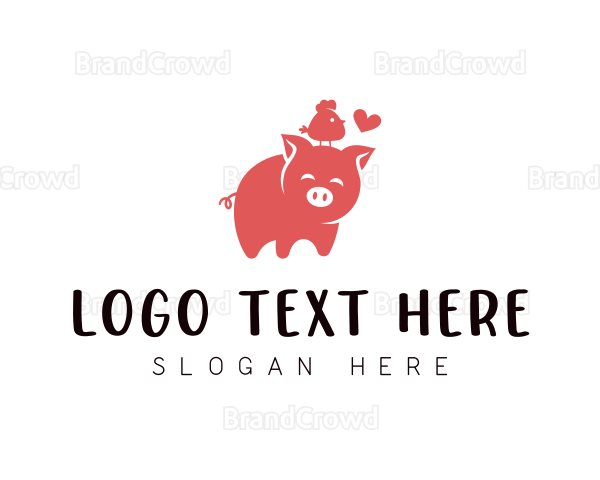 Farm Animal Pig Chick Logo