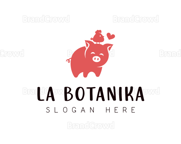 Farm Animal Pig Chick Logo