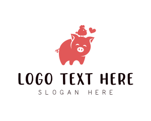 Cute - Farm Animal Pig Chick logo design