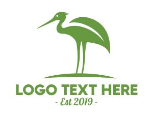 Ecological - Green Leaf Stork logo design