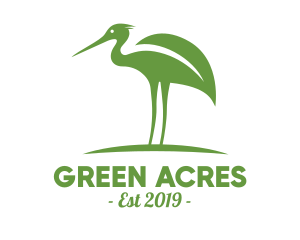 Green Leaf Stork logo design