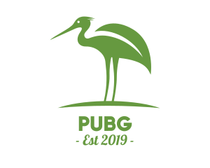 Organic - Green Leaf Stork logo design