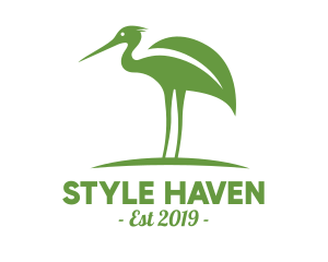 Green Leaf Stork logo design