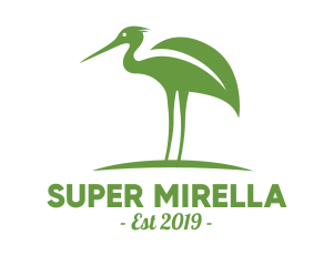 Environment - Green Leaf Stork logo design