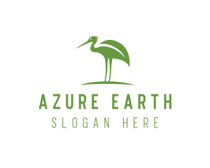 Green Eco Stork logo design