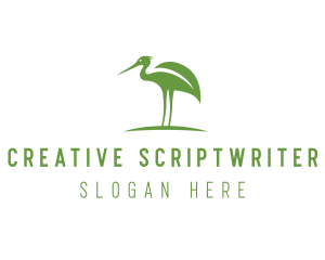 Green Eco Stork logo design