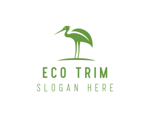 Green Eco Stork logo design