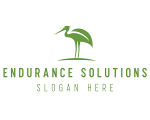 Green Eco Stork logo design