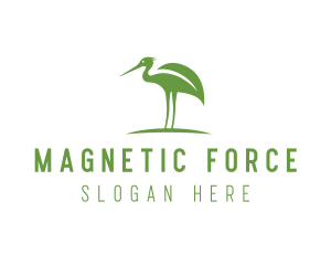 Green Eco Stork logo design