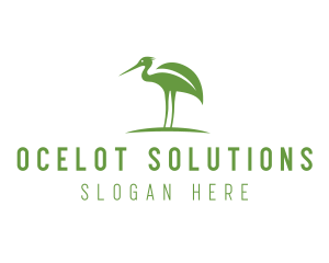 Green Leaf Stork logo design