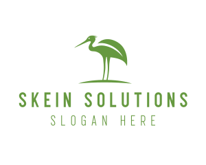 Green Leaf Stork logo design