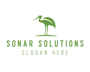 Green Leaf Stork logo design