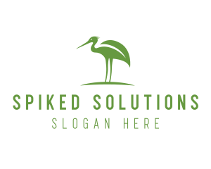 Green Leaf Stork logo design