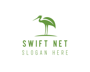 Green Leaf Stork logo design