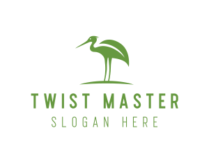 Green Leaf Stork logo design