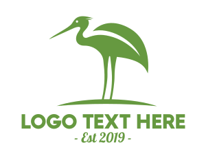 Stork - Green Leaf Stork logo design