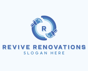 Renovation - Paintbrush Renovation Paint logo design