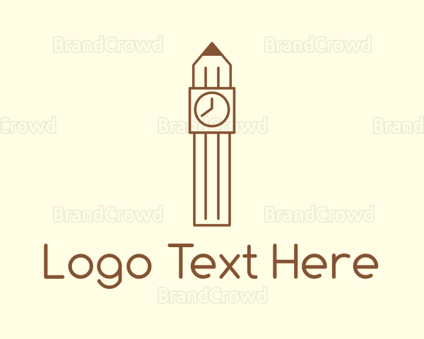 Pencil Clock Tower Logo