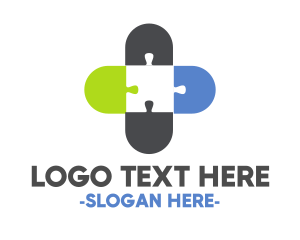 Brain Teaser - Medical Cross Puzzle logo design