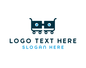 Supermarket - Eyeglasses Shopping Cart logo design