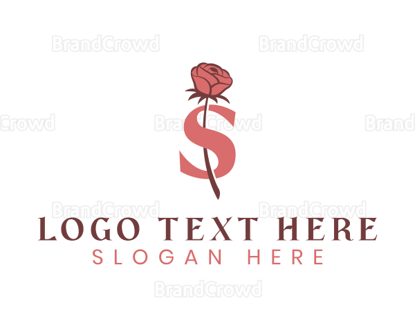 Floral Rose Letter S Logo