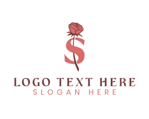 Floral Rose Letter S logo design