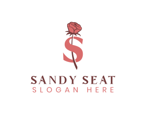 Floral Rose Letter S logo design