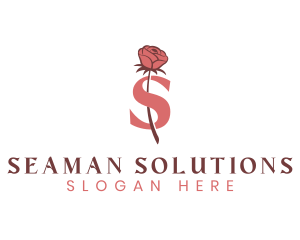 Floral Rose Letter S logo design