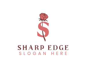 Floral Rose Letter S logo design