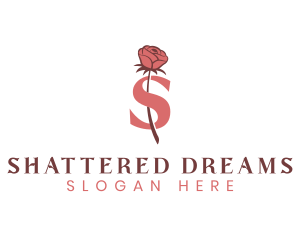 Floral Rose Letter S logo design