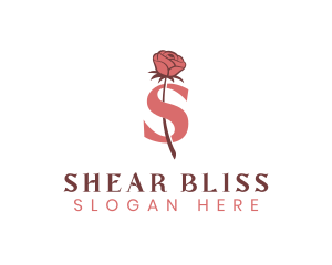 Floral Rose Letter S logo design