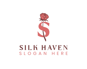 Floral Rose Letter S logo design